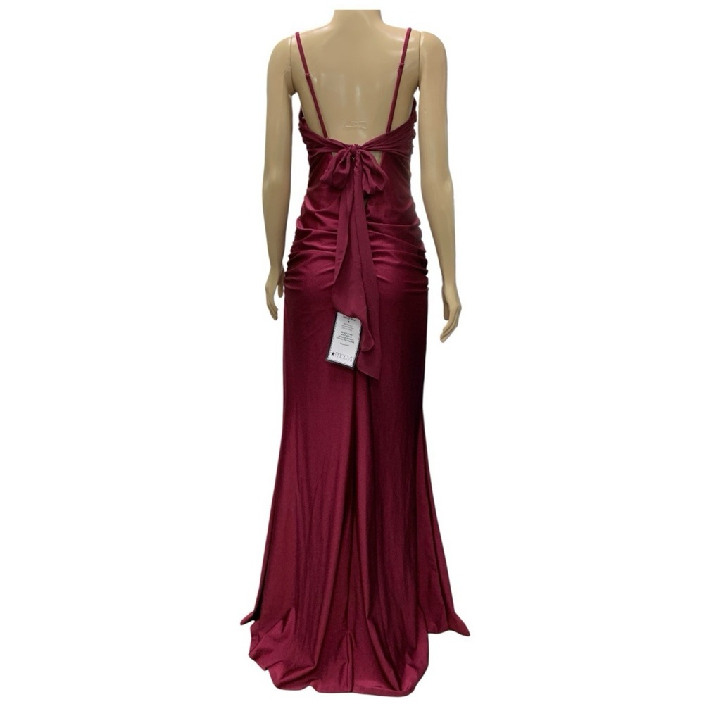 City Studio Junior's Twist Bandeau Ruched Long Dress Cabernet Size XXL NWTS - Picture 2 of 5